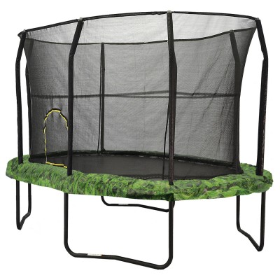 Jumpking Oval 8 x 12 Trampoline, with Enclosure, Green Graphic Pad   